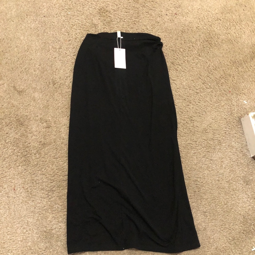 Wit smile Chic Black High-Low Wrap Skirt with Side Knot Size M NWT - Picture 4 of 5